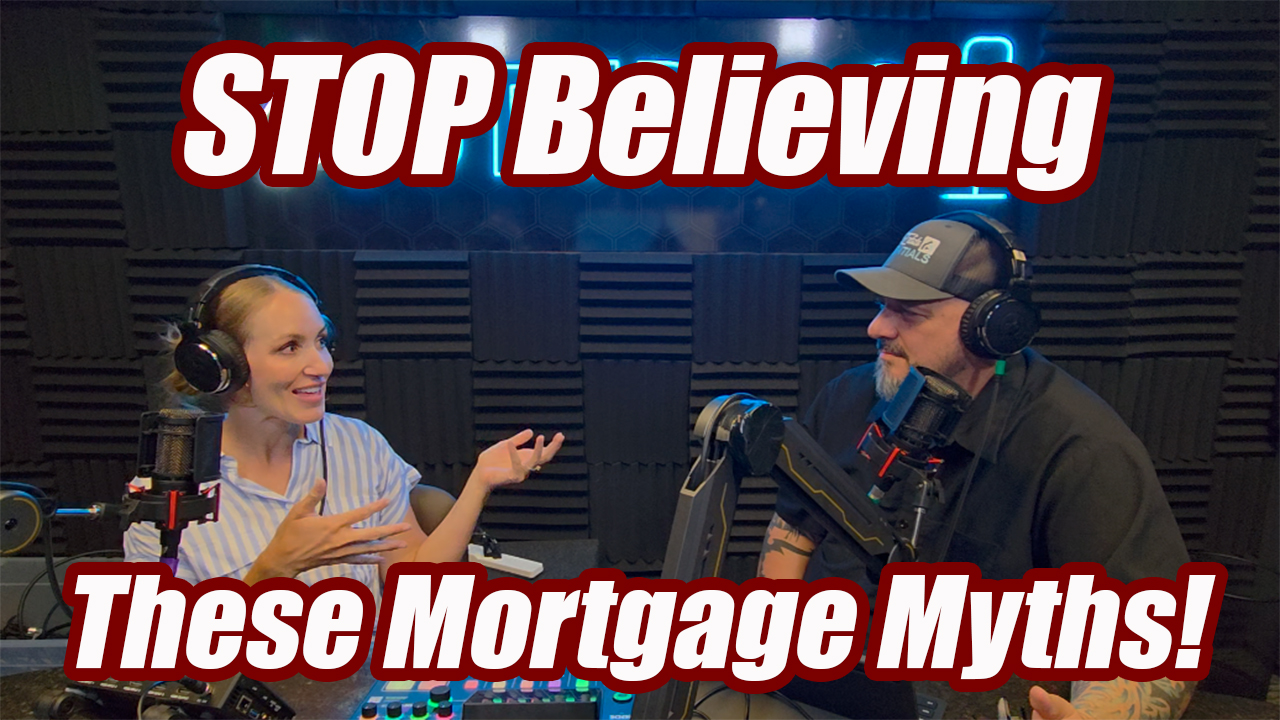 Micah Roquiero and a mortgage professional discussing mortgage myths in the studio